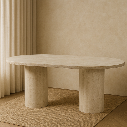 T1504 Esstisch aus Travertinstein