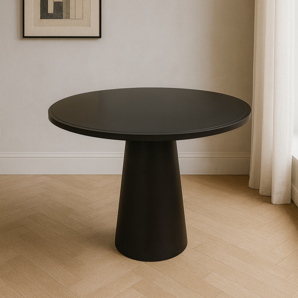 T2002 Runder Esstisch in Matt Schwarz