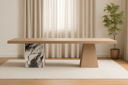 T2015 Esstisch aus Holz und Marmor